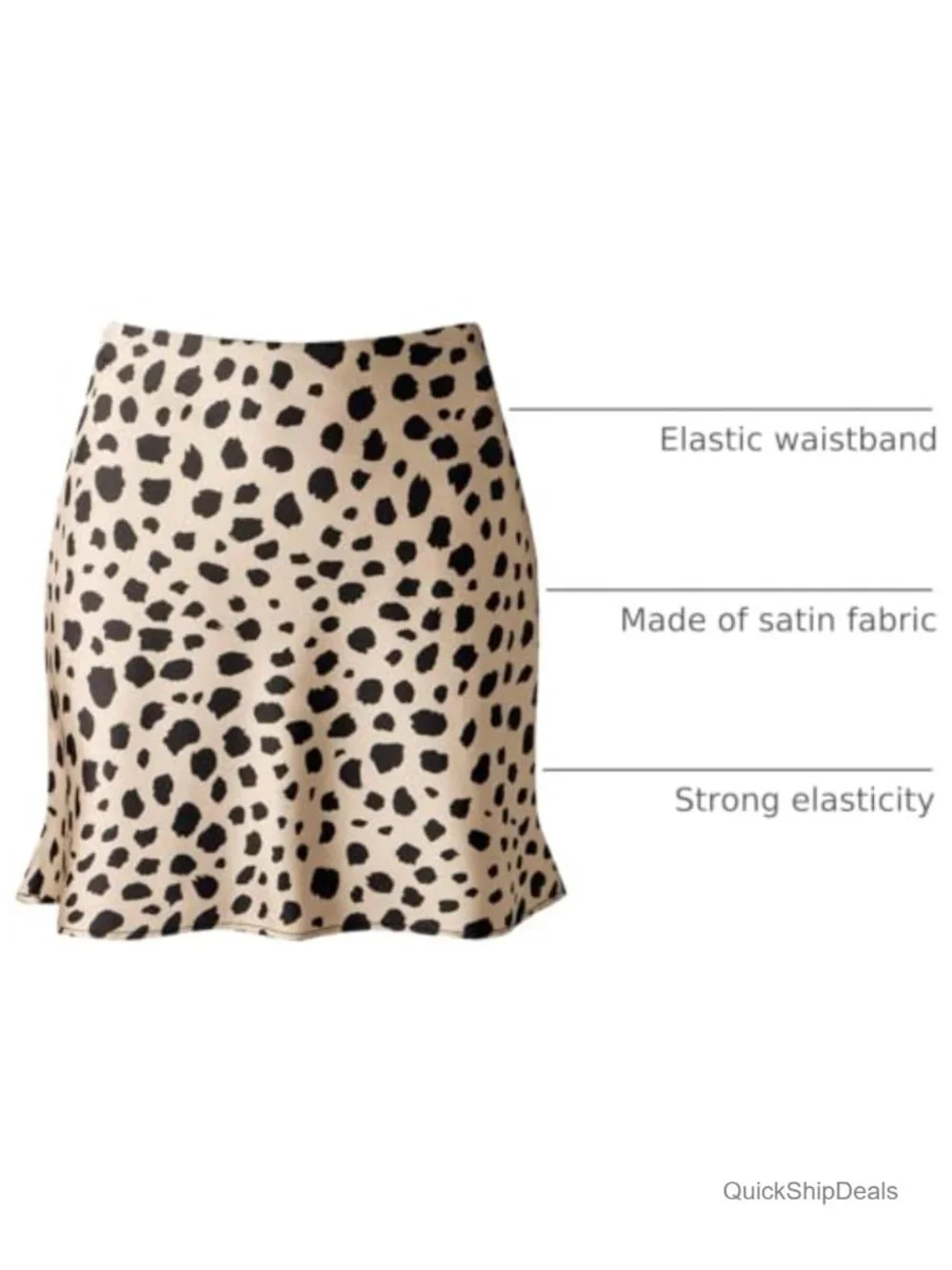 Satin High Elastic Waist Ruffle Bodycon Mini Skirt for Women